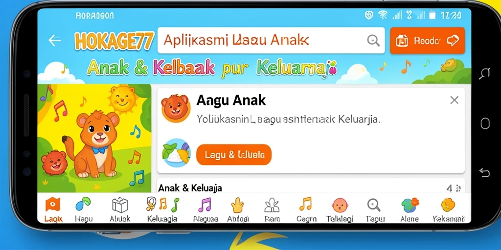 Tampilan antarmuka ramah anak dari aplikasi HOKAGE77 yang interaktif.