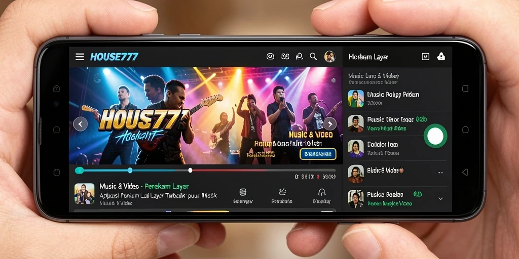 Antarmuka aplikasi HOUSE777 yang intuitif untuk merekam layar.