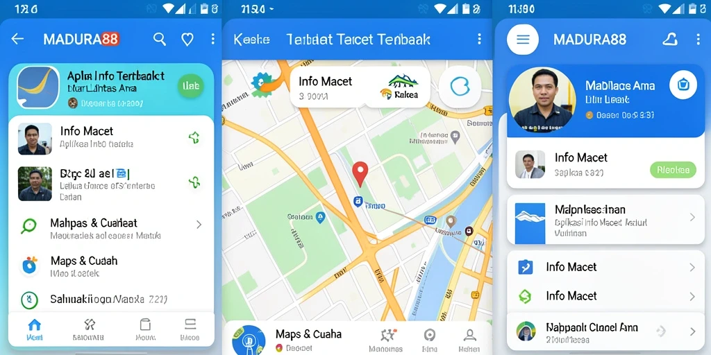 Tampilan antarmuka MADURA88 dengan informasi lalu lintas yang jelas.