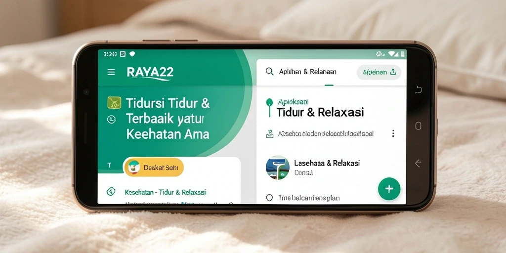 Tampilan antarmuka RAYA22 yang menenangkan dan sederhana untuk relaksasi.