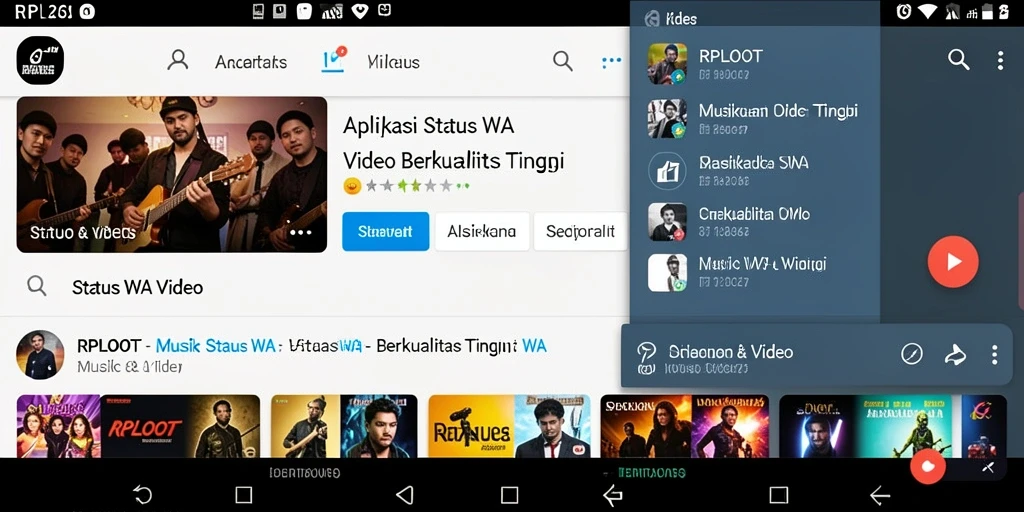 Tampilan antarmuka <strong>RPLOOT</strong> yang menarik dengan opsi video status WA.