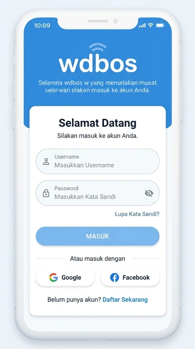 Tampilan halaman login wdbos