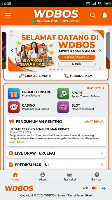 Tampilan kanal resmi wdbos
